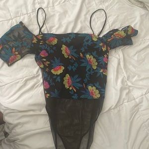 Topshop off the shoulder body suit